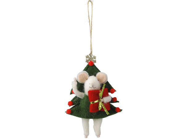 Julepynt Mus henge 12cm filtstoff 12ass Forpk 12stk Filt av polyester 