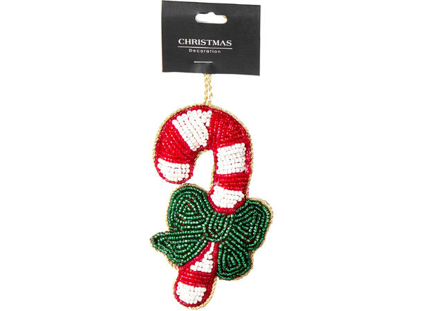 Julepynt Perlebrodert henge 8x10cm 8ass Display 72stk 