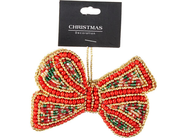 Julepynt Perlebrodert henge 8x10cm 8ass Display 72stk 