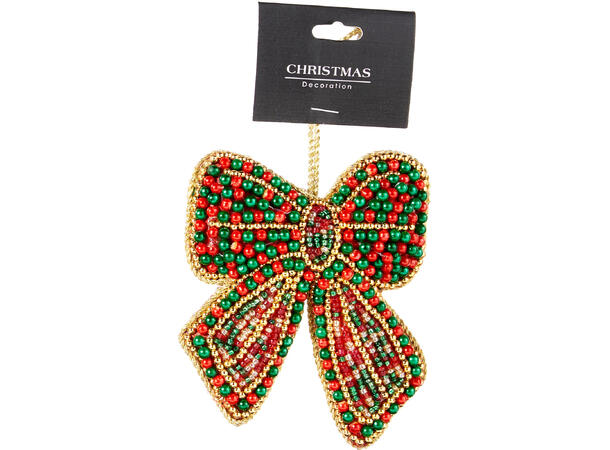 Julepynt Perlebrodert henge 8x10cm 8ass Display 72stk 