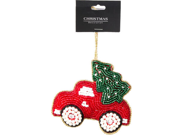 Julepynt Perlebrodert henge 8x10cm 8ass Display 72stk 