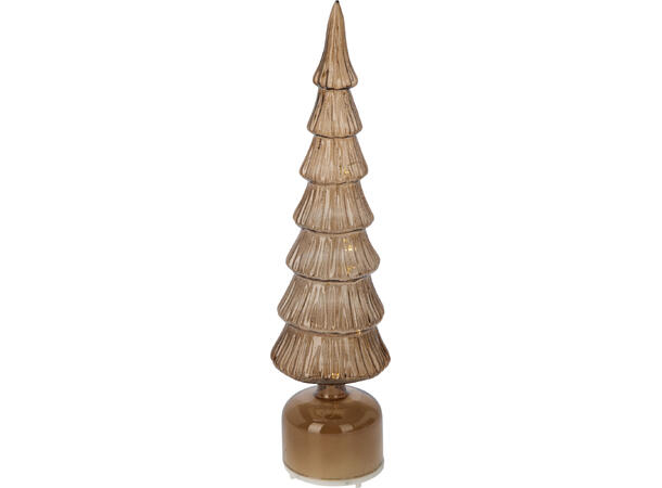 Juletre LED bev.lys glass brun 40cm 2ass Batteri: 3xAAA Timer: 6/18t on/off 