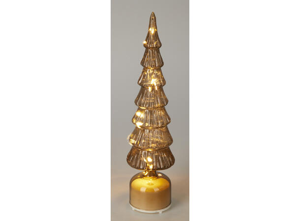 Juletre LED bev.lys glass brun 40cm 2ass Batteri: 3xAAA Timer: 6/18t on/off 