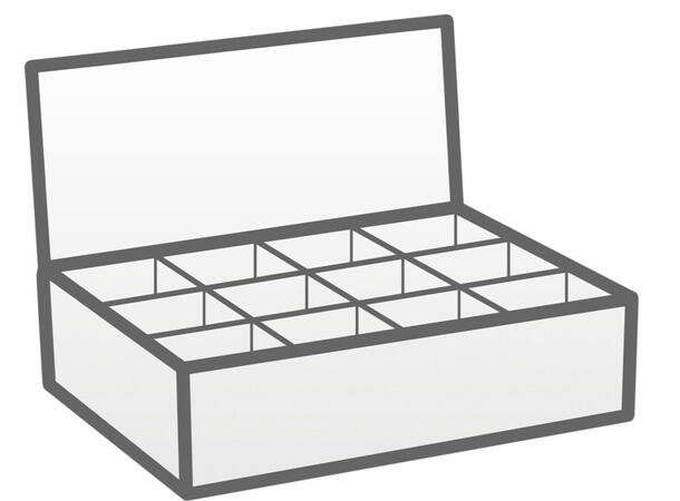 Juletre med vann/glitter/LED 6x12cm 4ass Batteri inkl:3xLR44 Display med 16 stk 