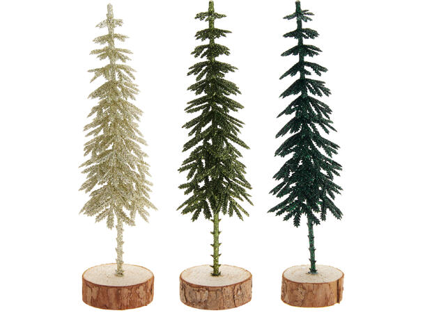 Juletre metall Grønt h:18cm 3ass Display 12stk Trefot 