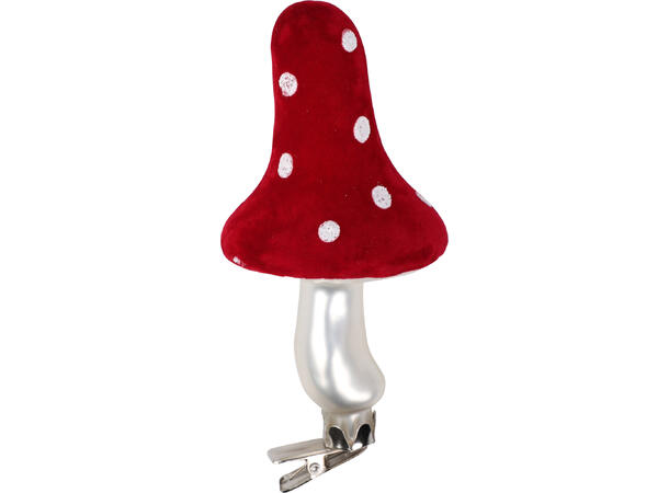 Juletrepynt sopp m/klype 10-12cm 4ass Display 12stk 