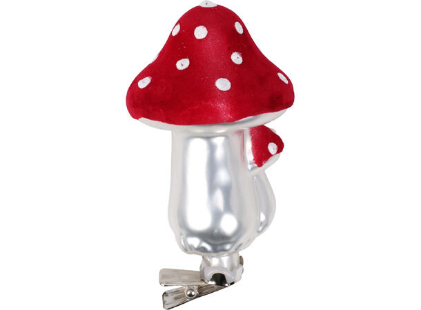 Juletrepynt sopp m/klype 10-12cm 4ass Display 12stk 