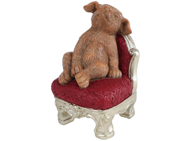 Katt hund i stol polyresin 6x7x12cm 2ass 