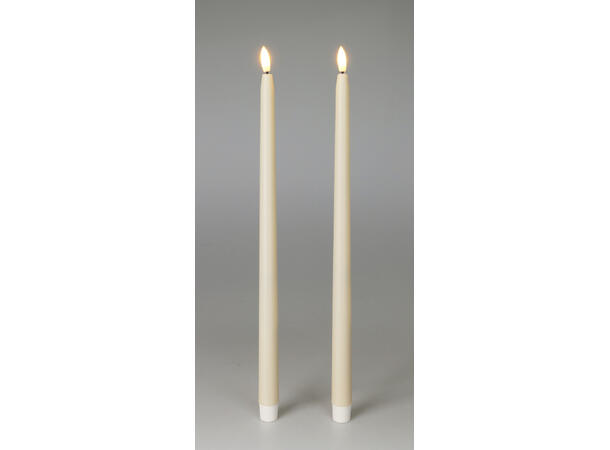 Kronelys LED krem 38cm m/fj.kontroll 2st Batteri: 2xAAA(ekskl) CR2025(inkl) 
