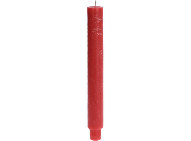 Kronelys rustikk rød 3x25cm Display med 12 stk Brenntid: 18 timer 