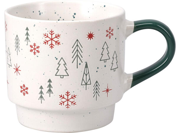 Krus Julekos keramikk 350ml 2stk 2ass Vekt: 350gram XMAS, Juletre, HOHO, vott 