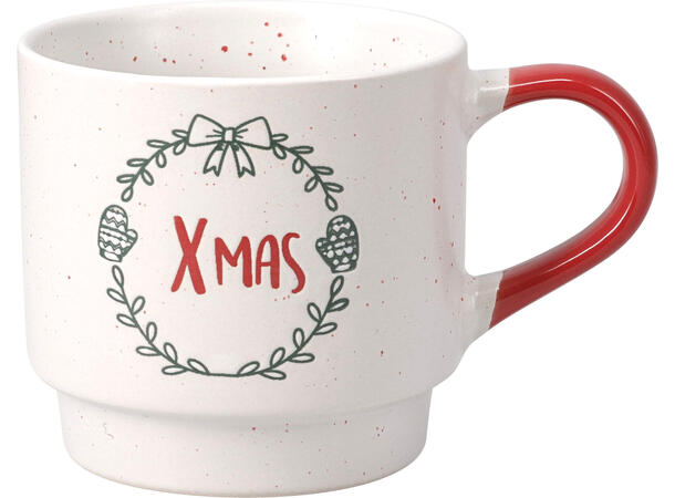Krus Julekos keramikk 350ml 2stk 2ass Vekt: 350gram XMAS, Juletre, HOHO, vott 