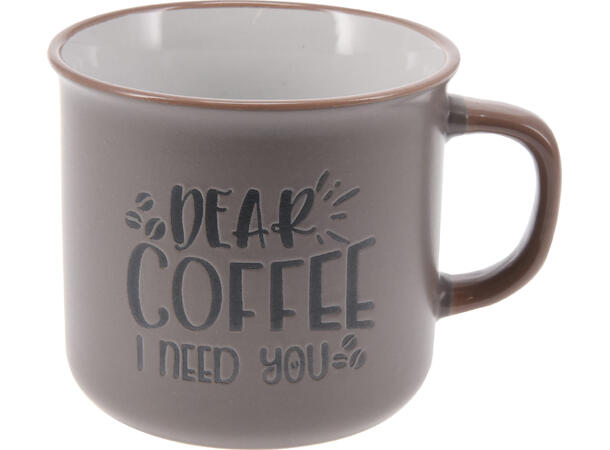 Krus keramikk krus m/tekst 4ass-sitater Forpk 8stk 285ml 285g D:9,3cm H:8cm 