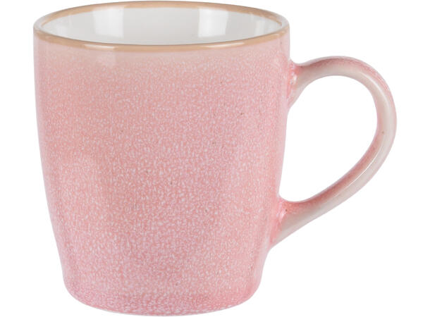 Krus porselen pastell m/hvit 7x8cm 6ass Grå, gul,grønn, rosa, blå,taupe 220ml 