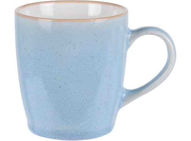 Krus porselen pastell m/hvit 7x8cm 6ass Grå, gul,grønn, rosa, blå,taupe 220ml 