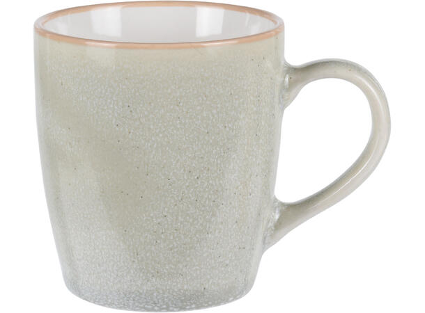 Krus porselen pastell m/hvit 7x8cm 6ass Grå, gul,grønn, rosa, blå,taupe 220ml 