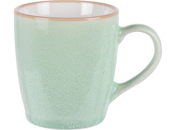 Krus porselen pastell m/hvit 7x8cm 6ass Grå, gul,grønn, rosa, blå,taupe 220ml 