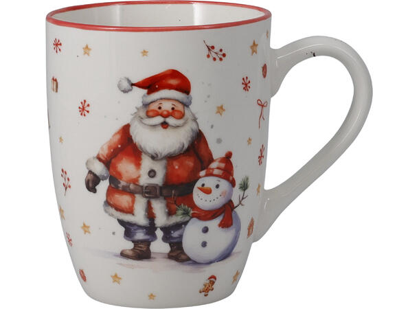 Krus porselen vinterjul 340ml 12cm 3ass 