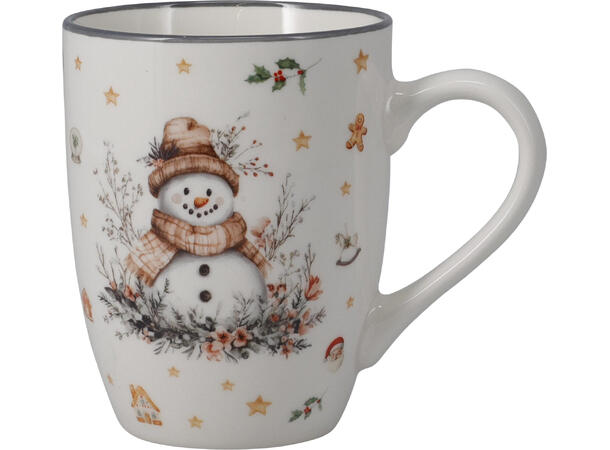 Krus porselen vinterjul 340ml 12cm 3ass 