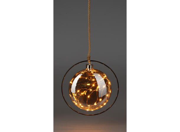 Kule henge amber glass l:80cm D:15-20cm Batteri: 3xAA ikke inkludert Timer: 6/18 