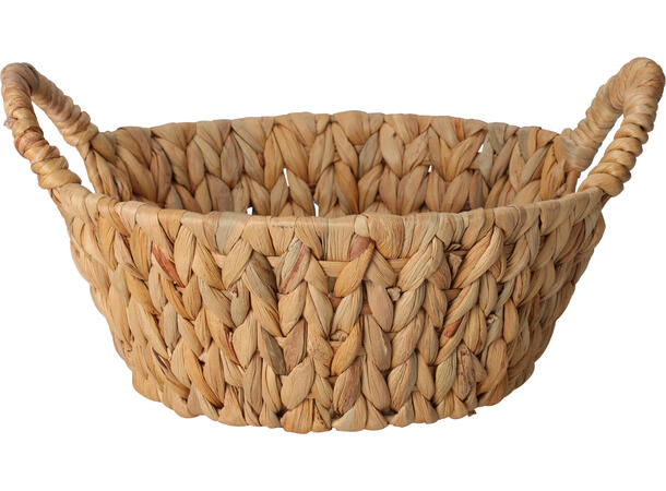 Kurv flettet rund m/håndtak 26x11cm 