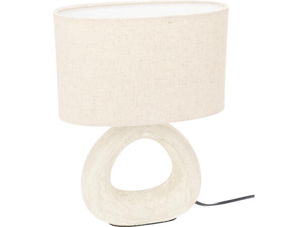 Lampe bord sand keramikk/lin 35,5cm Skjerm: 26x12,5x16cm Lyspære: E14, 40W 