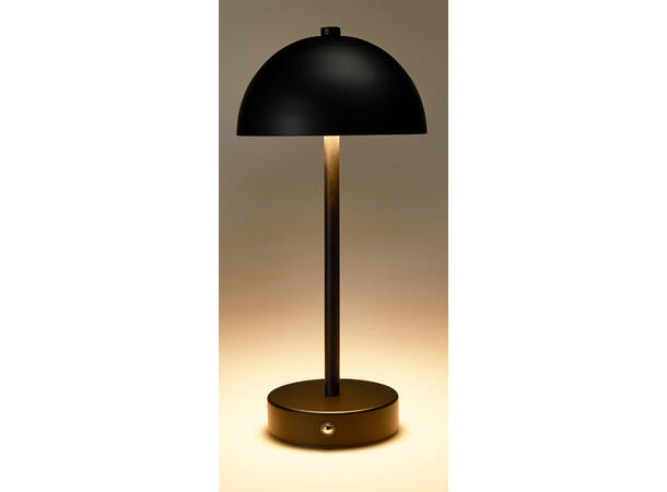 Lampe kuppel LED sort 14x31cm Metall. USB-C 