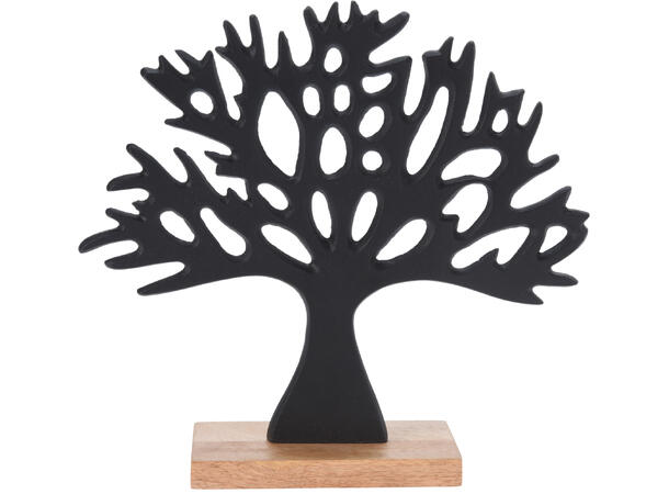 Livets tre sort metall/mangotre 27x26cm 