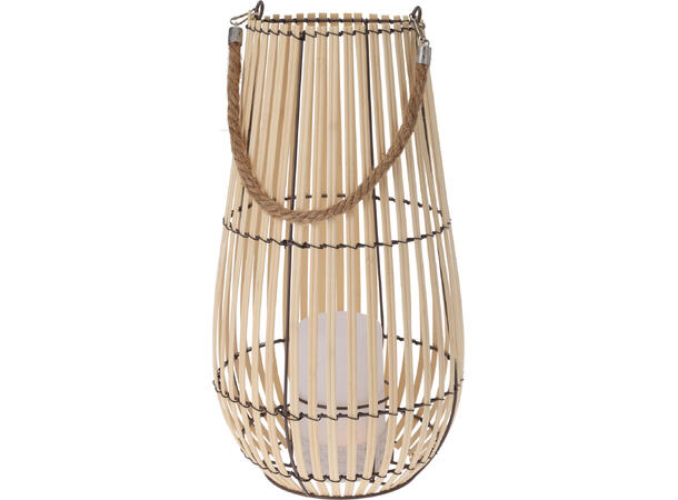 Lykt LED PE bambus 23x42cm Batteri:3xAAA ikke inkludert Timer:6/18t 