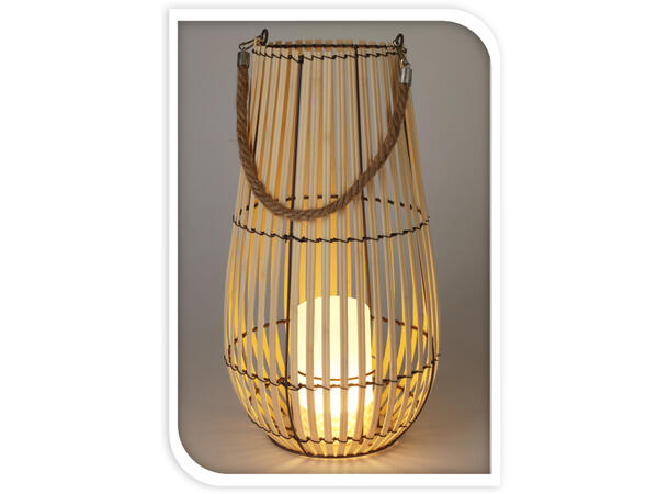 Lykt LED PE bambus 23x42cm Batteri:3xAAA ikke inkludert Timer:6/18t 