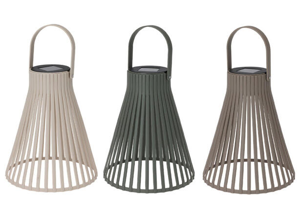 Lykt Solar beige,brun,grønn 20x24cm 3ass Batteri inkludert 