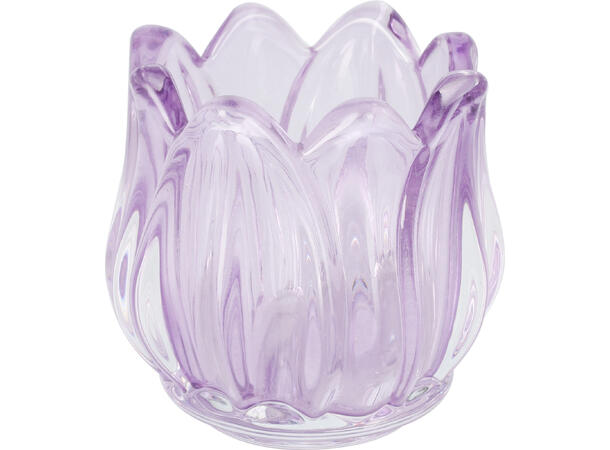 Lysestake glass tulipan telys 7x7cm 6ass Forpk:36stkRosa,gul,oran,rosa,hvit,grønn 