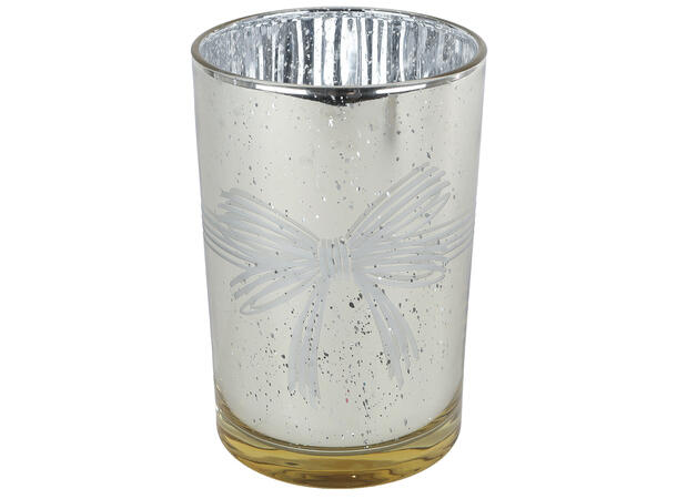 Lysglass gull glass sløyfe 12x18cm 