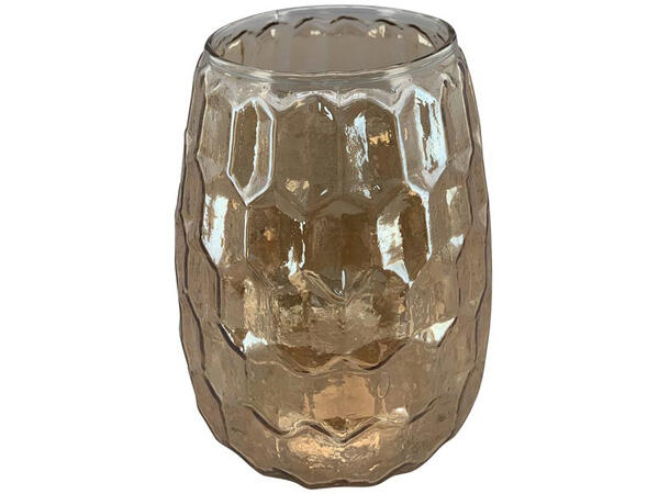 Lysglass gull shiny glass 13x16cm Forpakning: 4stk 