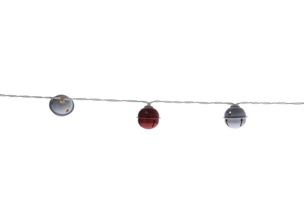 Lyslenke LED 3cm røde/hvite metall 120cm Batteri: 2xAA Display med 24 stk 