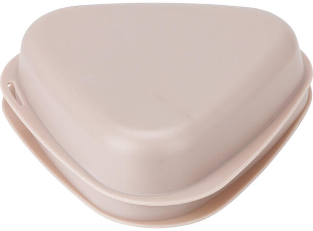 Matboks 19,5x19x6,5cm + bestikk 3ass s/4 PP-materiale blå,oker,grå 