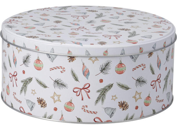 Metallboks Juledesign rund s/3 20x9cm 17x8cm 13x7cm 