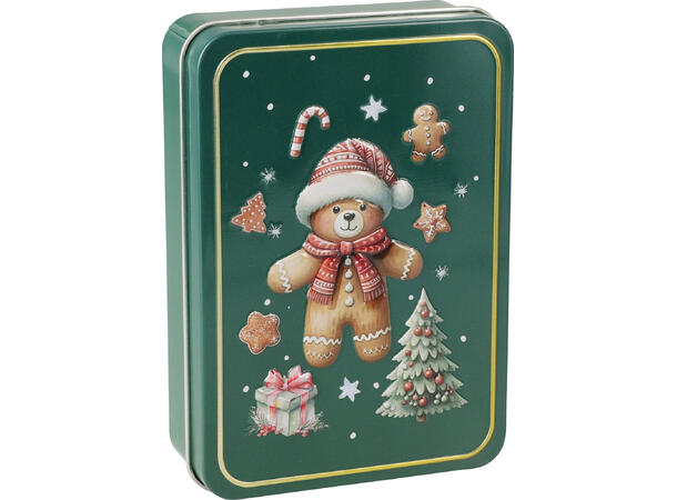 Metallboks Julemotiv 13x9x4cm 4ass Display 16stk 