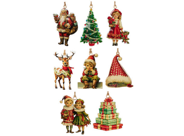 Metallfigur ass julefigurer ca10cm 8ass Display med 72stk 