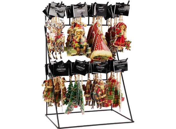 Metallfigur ass julefigurer ca10cm 8ass Display med 72stk 