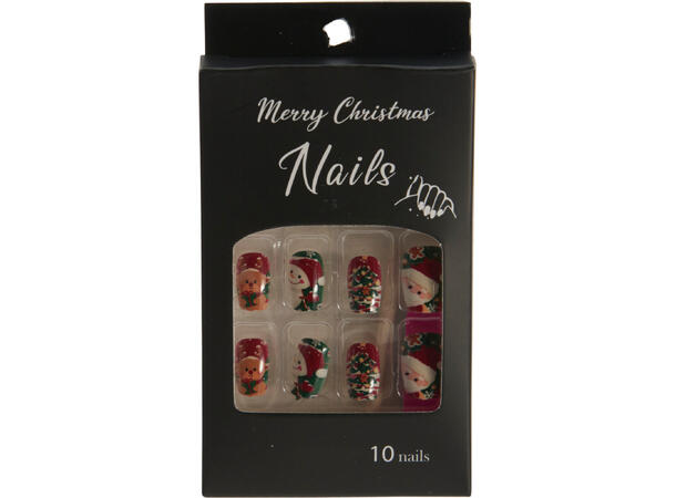 Negler pynt juledesign 10 stk/sett 8ass 48 sett i display. Med lim, pinne etc 