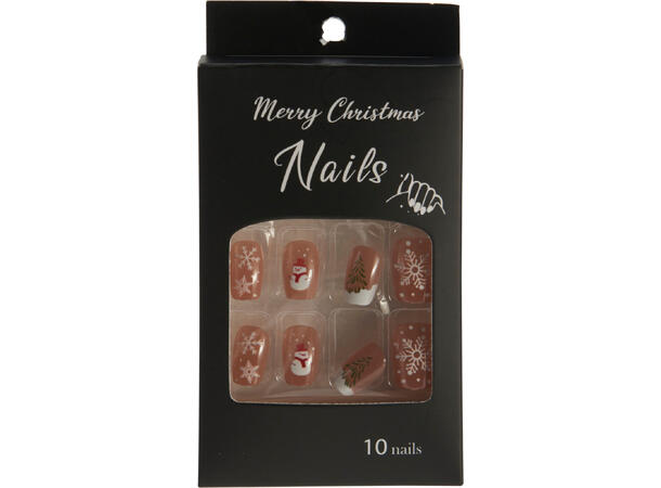 Negler pynt juledesign 10 stk/sett 8ass Display 48sett Med lim pinne etc 