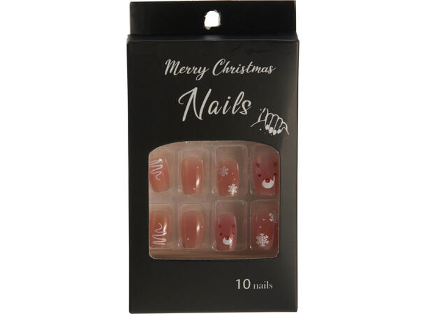 Negler pynt juledesign 10 stk/sett 8ass Display 48sett Med lim pinne etc 