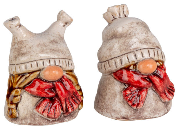 Nisse beige m/lue keramikk 7,5cm 2ass 