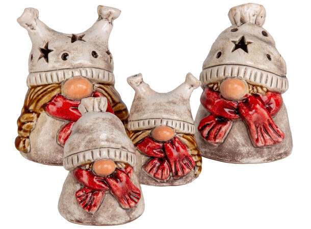 Nisse beige m/lue keramikk 7,5cm 2ass 