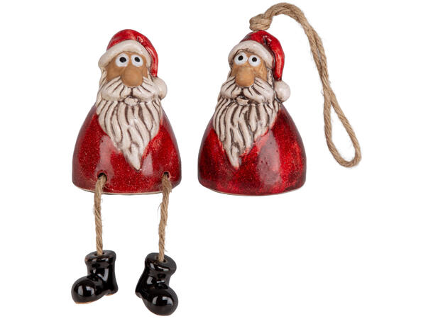 Nisse sittende dingle rød keramikk 8cm 