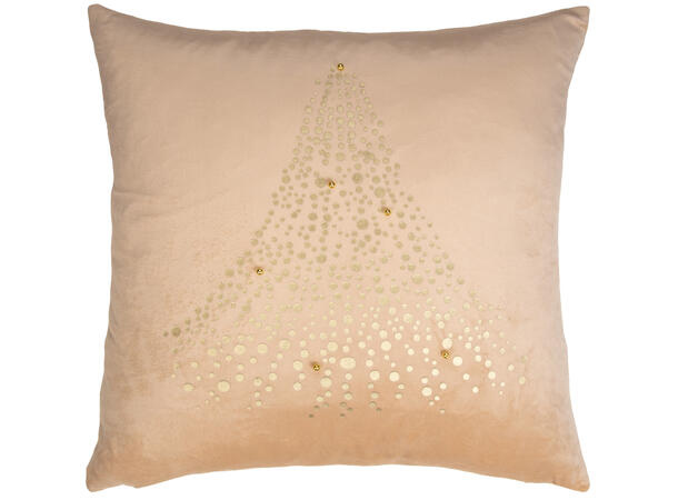 Pute 45x45 m/trekk beige gull juletre Pute fjær/dun 780gram fyllvekt 