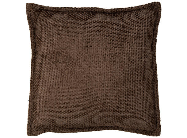 Pute 45x45 m/trekk vevd cord gråbrun Pute fjær/dun 780gram fyllvekt 