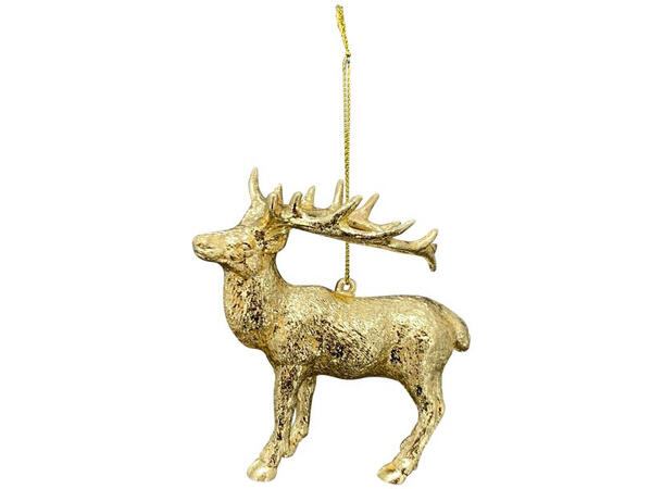 Reinsdyr henge gull plastikk 13x12,5cm Display med 54 stk. 9ass 