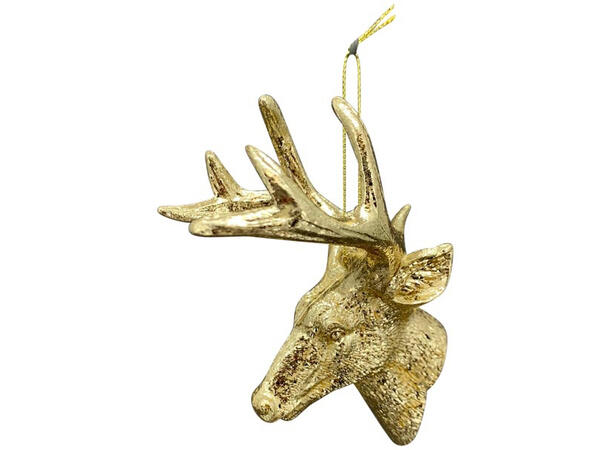 Reinsdyr henge gull plastikk 13x12,5cm Display med 54 stk. 9ass 